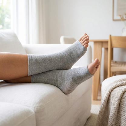 BambusRelief™ Støttestrømpe – Naturlig støtte for ømme føtter